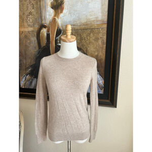 Nordstrom Beige Cashmere Crew Neck Sweater S